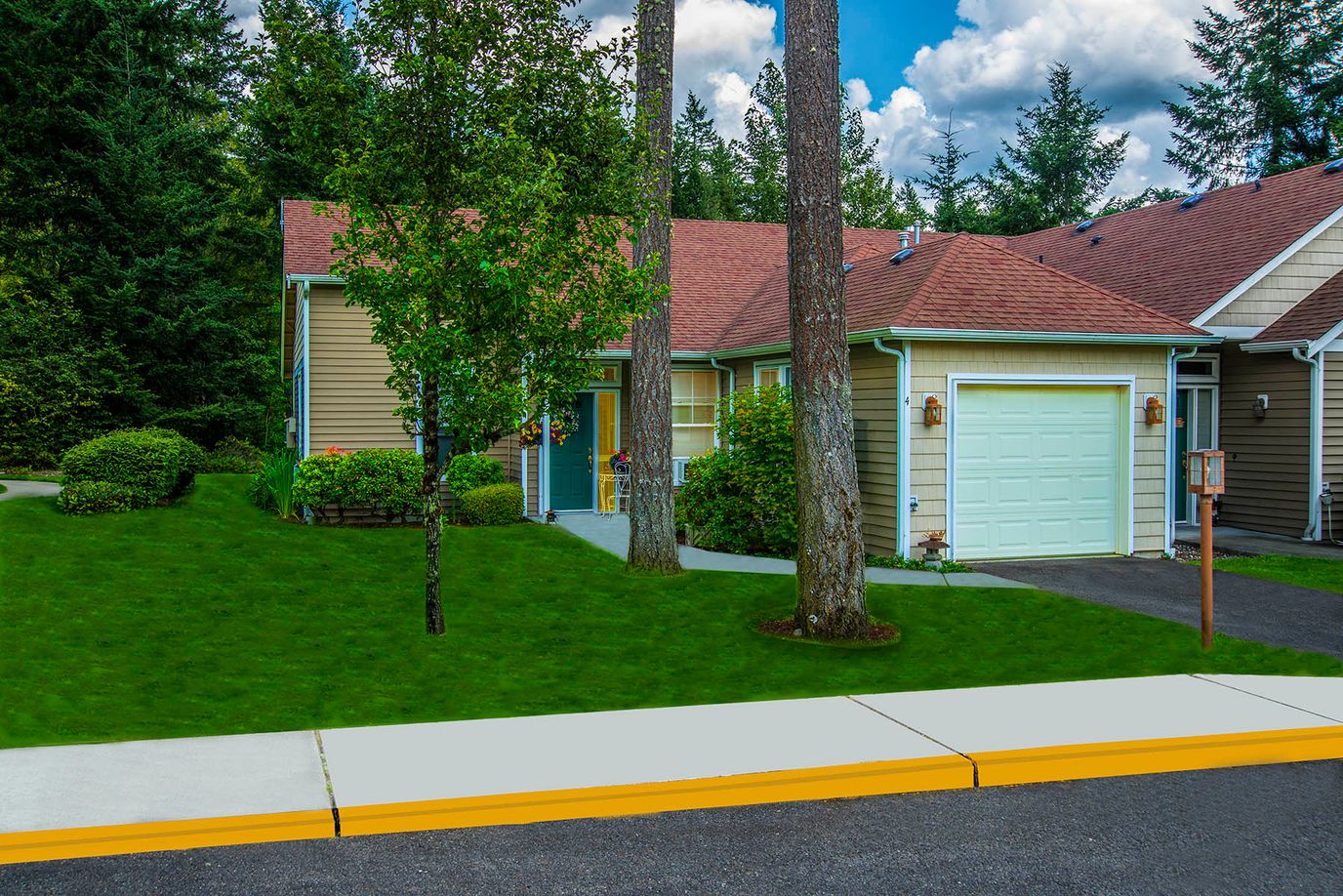 Exterior view of the Fountain Court Assisted Living building