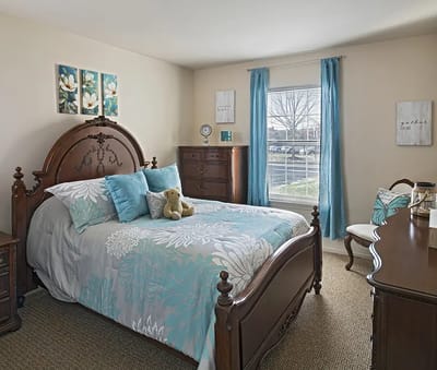 Cozy interior of a private resident room with decor