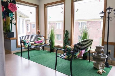 Interior common area with seating and decor