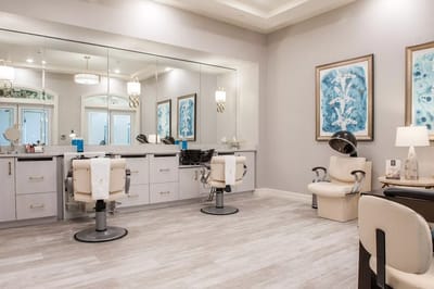 Interior view of a modern beauty salon area