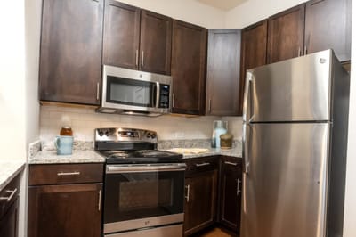 Modern kitchen in a senior living facility