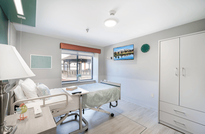 Bright and modern resident room with large window