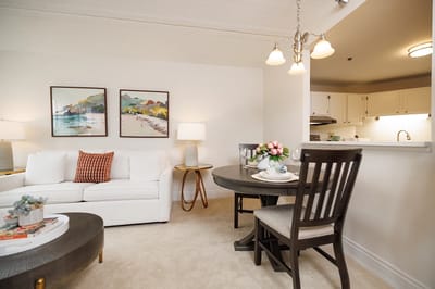 Bright and cozy interior of a resident's room