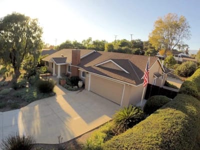 Aerial view of a residential facility with garden.