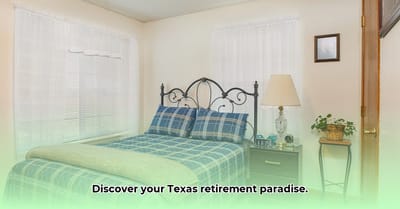 Cozy bedroom in a senior living unit