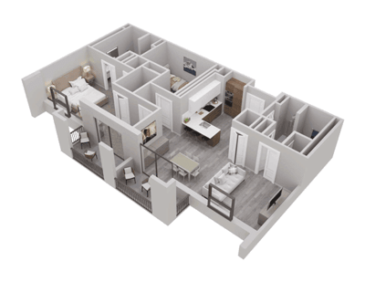 Architectural floor plan of a residential unit