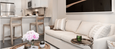 Stylish interior of a living space within the facility