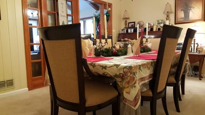 Dining table set for a festive gathering