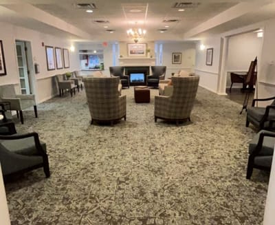 Interior view of the common area with seating