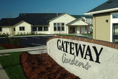 Exterior view of Gateway Gardens facility entrance