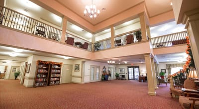 Bright interior lobby area with comfortable seating