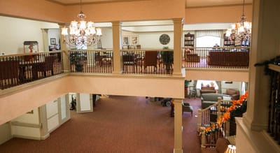 View of a common area with residents and furniture