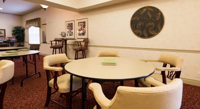 Common area with seating for activities