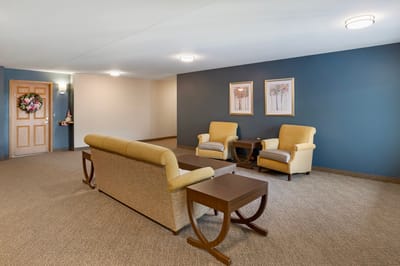 Comfortable common area with seating in a lounge