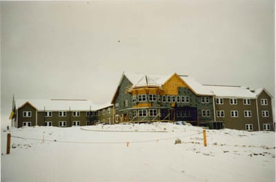 Exterior view of Montello Heights Retirement Community in winter