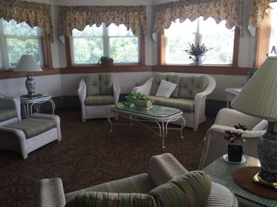 Comfortable common area with seating and natural light