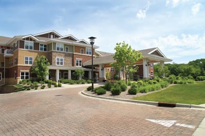 Exterior view of Kingsley Shores assisted living facility