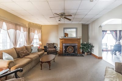 Cozy common area with seating and decor