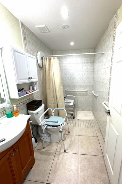 Accessible bathroom with safety features