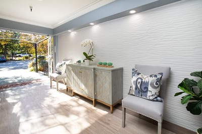 Welcoming interior lobby with modern decor and natural light