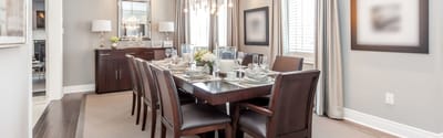 Elegant dining room set for a meal