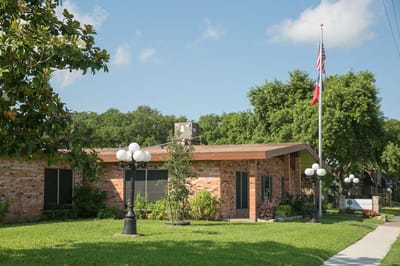 Exterior view of the nursing home building.