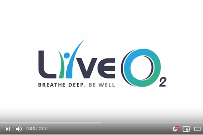 Logo with the name 'LiveO2'