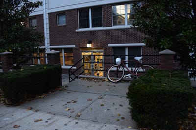 Exterior view of the facility entrance with landscaping