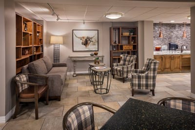 Cozy common area with comfortable seating and decor