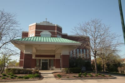 Exterior view of a senior living facility entrance