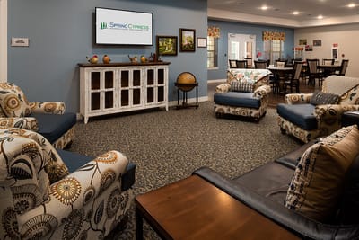 Cozy common area with comfortable seating and decor