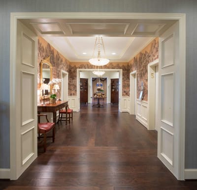 Elegant hallway in a senior living facility