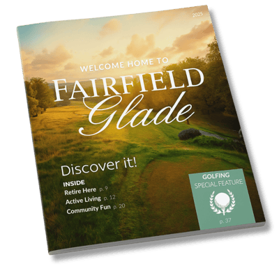 Golf course view with branding text