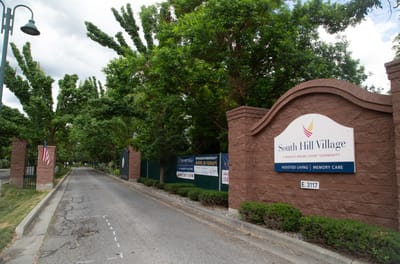 Entrance to South Hill Village assisted living community