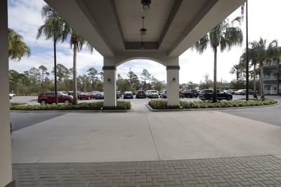 Entrance view leading to the parking lot