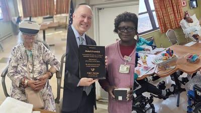 Residents participating in activities and receiving awards