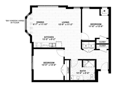 Architectural floor plan with labeled rooms