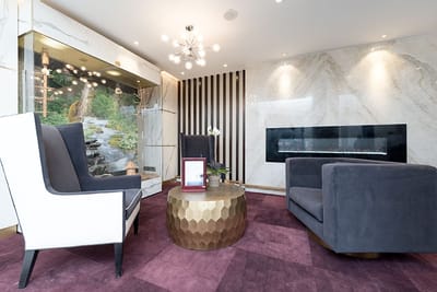 Interior lounge area with modern furniture