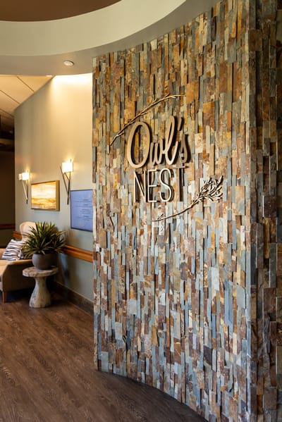 Interior entrance to the Owl's Nest common area