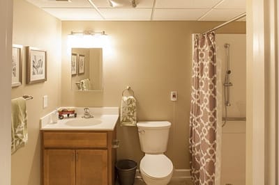 Private bathroom with accessible features
