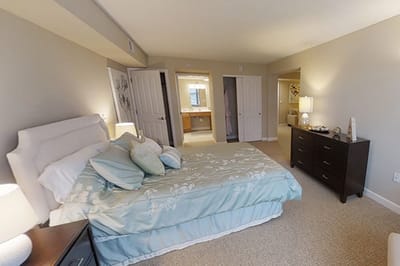 A well-furnished resident room in the facility