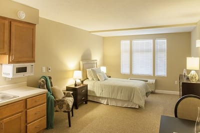 Cozy interior of a private resident room