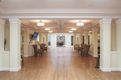 Interior view of a well-lit common area