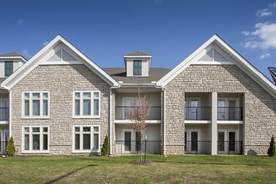 Exterior view of a senior living facility building
