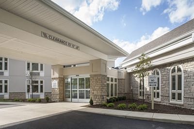 Exterior view of the facility's entrance