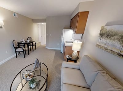 Interior view of a cozy resident apartment