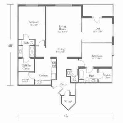 Architectural floor plan of a retirement village layout