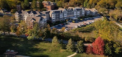 Aerial view of Springwell Senior Living Community and surrounding grounds