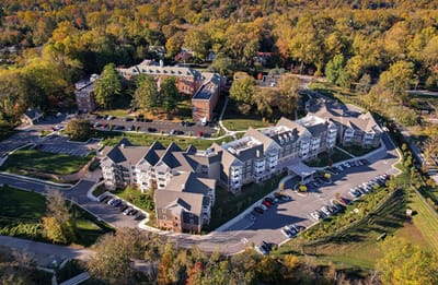 Aerial view of the Springwell Senior Living Community campus