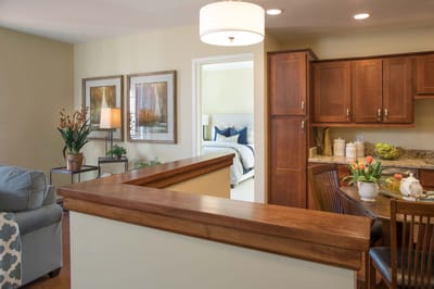 Interior view of a cozy living space in a senior community